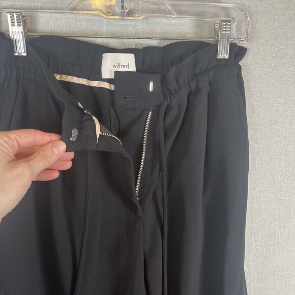 Aritzia Wilfred Kari Pants Size Small Pant Drawstring Pockets Black Paper Bag - Picture 6 of 16